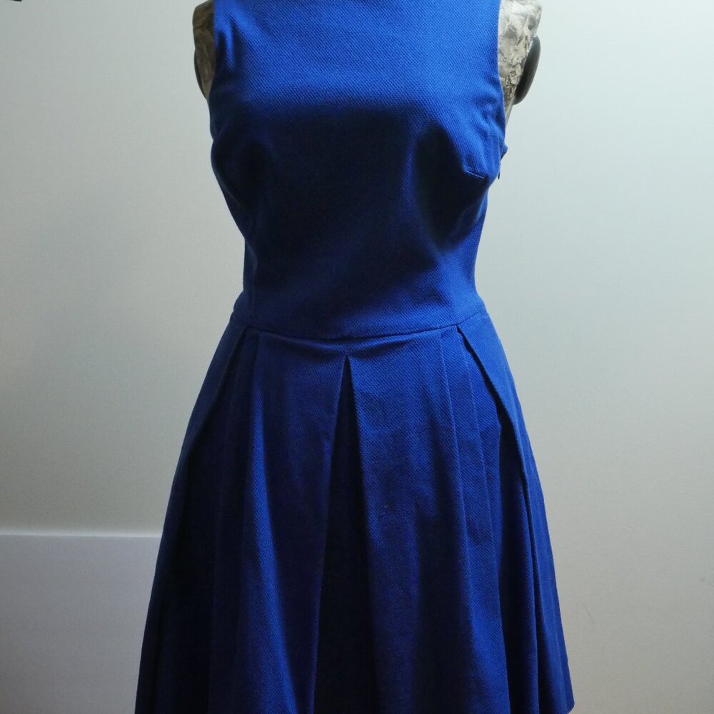 POLO RALPH LAUREN  Cobalt Blue Pleated Fit & Flare Dress - Size 2